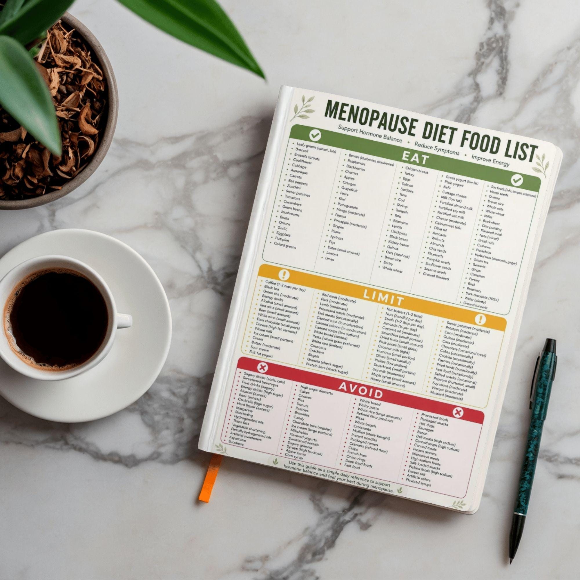 Menopause Diet Food List, Hormone Balance Guide, Reduce Symptoms (PDF ...