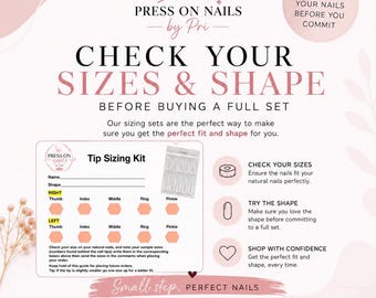 Press on nail sizing kit: sample tip measuring for accurate fitting