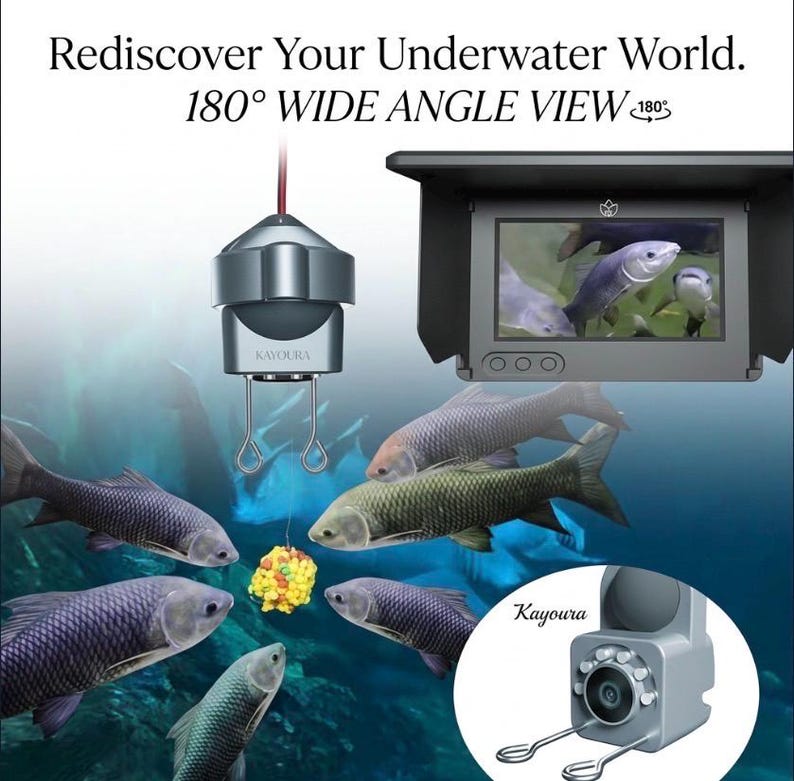 Kayoura 4.3" HD Underwater Fishing Camera and Fish Finder, IP68 Waterproof Video Camera for Lake, Boat, Ice Fishing, Portable Fishfinder Gea image 4