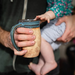 Handmade Pottery Coffee Mug: Woodland Leaf Design