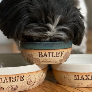 Handmade Pet Bowl, Dog bowl, cat bowl, Custom Pet Name Gift