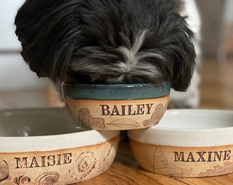 Handmade Pet Bowl, Dog bowl, cat bowl, Custom Pet Name Gift