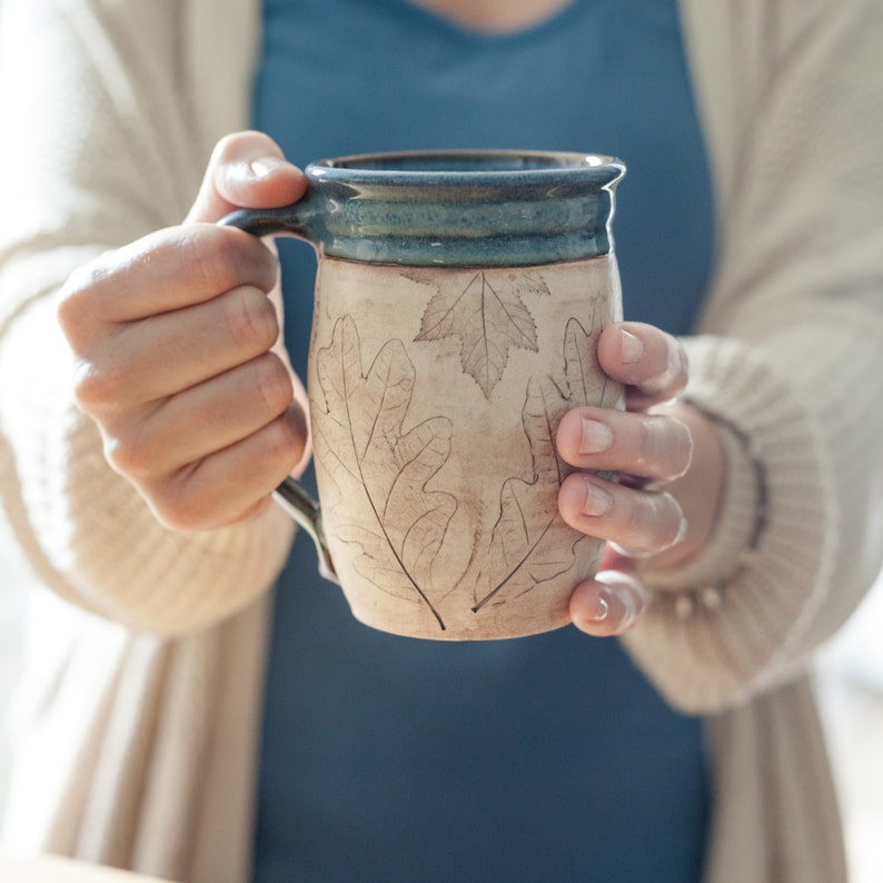 Coffee Lover Pottery Mug  Handmade Mug  Gift for Her/Him image 1