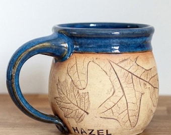 Handmade Personalized Ceramic 12 ounce mug for nature lovers Pottery for coffee lovers and rustic kitchen decor