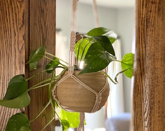 Jardinière en poterie macramé - Jardinière suspendue