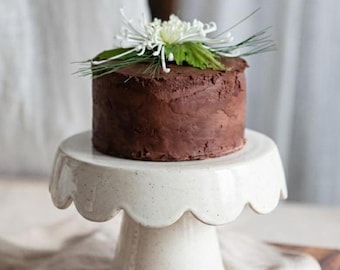 Ceramic wedding cake plate: Pottery dessert stand centerpiece