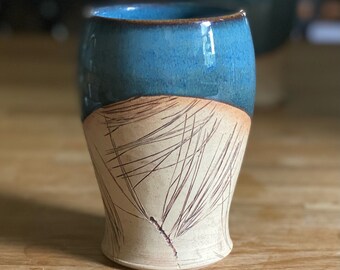 16 oz Pottery Tumbler, Large Tea Cup, FREE U.S. Shipping & GIFT box