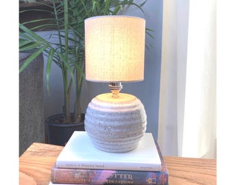 Handmade ceramic table lamp-bedside lamp-shade and bulb included