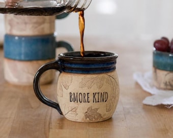 Handmade Personalized Ceramic mug 12 ounce gift for  encouragers and nature lovers Pottery for coffee lovers and rustic kitchen decor