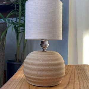 Small Modern Stoneware Ceramic Lamp natural pottery matte finish dark speckles Made in NY by juliaedean image 10