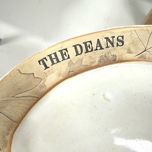 Personalized Handmade Pottery Platter Custom ceramic serving tray with handles Natural texture for rustic kitchen decor