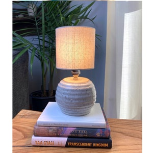 Small Ceramic Lamp - speckled cream glaze - handmade in NY by juliaedean