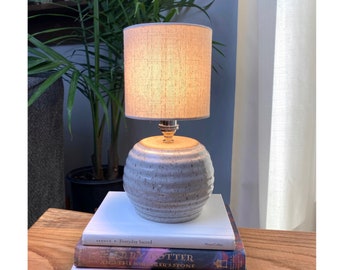 Small Ceramic Lamp - speckled cream glaze - handmade in NY by juliaedean