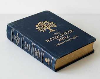 Biblia interlineal de tapa dura: hebreo-griego-inglés con números de la concordancia de Strong