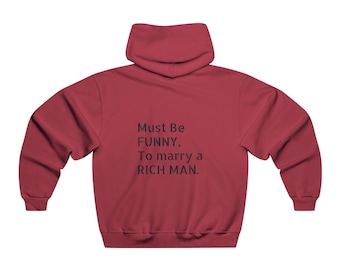 Geld geld geld hoodie | Grappige hoodie met citaat van rijke man | Streetwear met retro humor | Wealth Mindset grafische hoodie