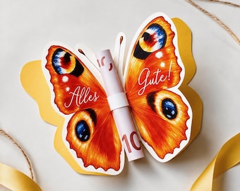 DIY Money Gift - Butterfly in Autumn | Printable PDF | Gift for Girlfriend, Birthday
