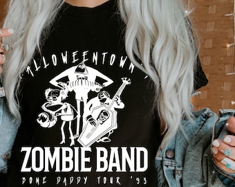 Camiseta de Halloween inspirada en Pesadilla antes de Navidad de la gira Bone Daddy de Zombie Band '93, Park Boutique Shirt, ropa premium Bella Canvas.
