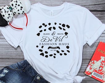 De Vil Fashion Haus Inspired Tee, High-End Cruella Aesthetic, Vintage London Couture Style, Premium Bella Canvas Boutique Shirt