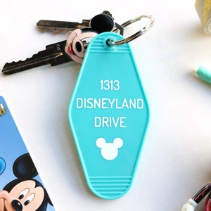 1313 Disneyland Drive Key Tag - Mickey Mouse Keychain - Turquoise