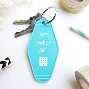 Apartment Sweet Apartment Turquoise Key Tag