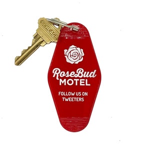 RoseBud Motel Key Tag - Solid Red Keychain