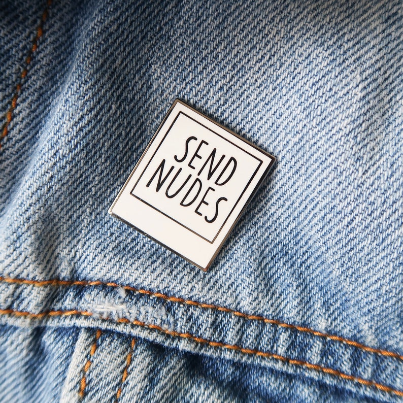 Send Nudes Polaroid Enamel Pin image 1