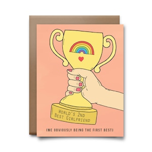 World&#39;s Second Best Girlfriend Greeting Card