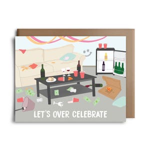 Vamos a celebrar la tarjeta de felicitación - tarjeta de cumpleaños feliz