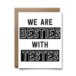 Wir sind Besties mit Hoden Grußkarte - Freundschaftskarte - BFF-Karte