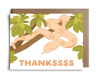 Thankssss Snake Greeting Card - Thank You Card