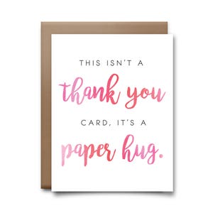 Thank You Paper Hug Greeting Card - Thank You Card