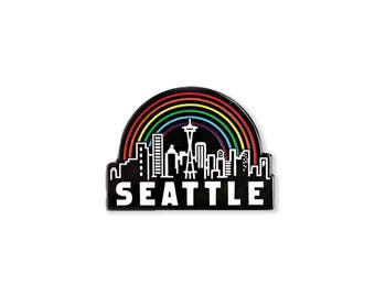 Seattle Pride Skyline Enamel Pin