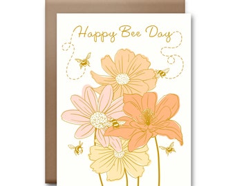Happy Bee Day Greeting Card - Happy Birthday Card