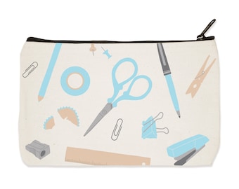Tools All Over Zipper Pouch - Make Up Bag - Pencil Case - Travel Pouch