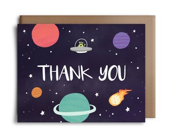 Space Thank You Greeting Card - Thank You Card