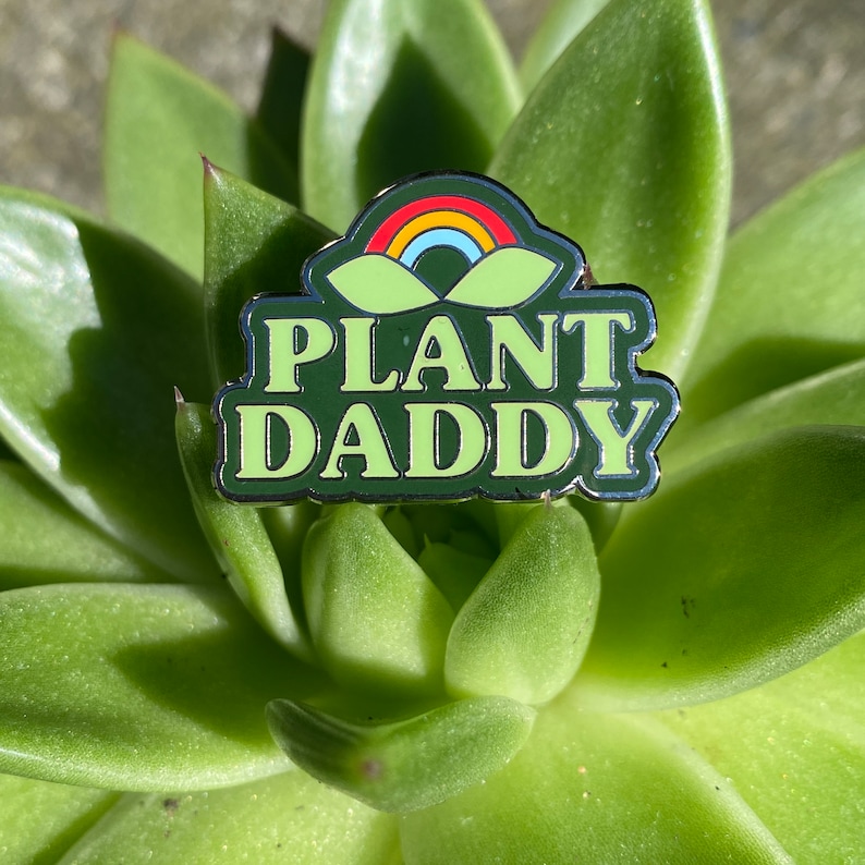 Plant Daddy Rainbow Enamel Pin Plant Pin image 1