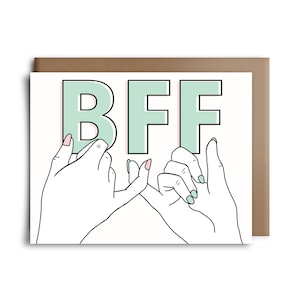 Pinky Versprechen BFF Grußkarte - Freundschaftskarte - BFF-Karte