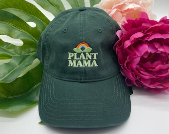 Plant Mama Hat for Plant Lover - Dark Green - Dad Hat Style