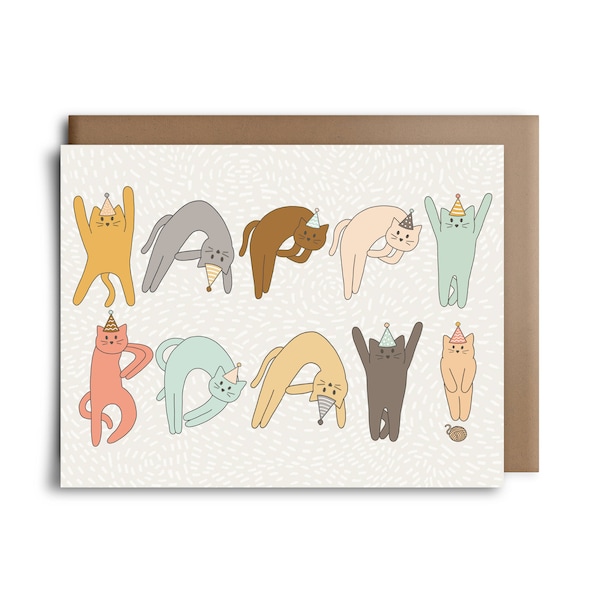 Happy Birthday Cats Greeting Card - Happy Birthday Card