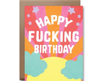 Happy Fucking Birthday Grußkarte - Happy Birthday Karte