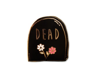 Dead Enamel Pin - Gravestone Pin