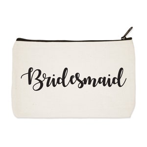 Brautjungfer - Canvas Zip Beutel - Make-up Tasche - Bleistift Fall - Reise-Beutel