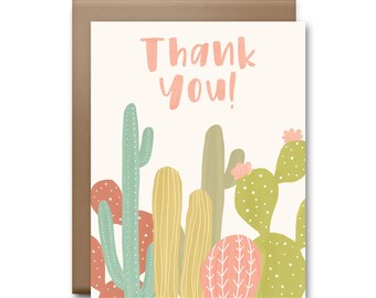 Cactus Thank You Greeting Card - Thank You Card