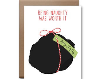 Being Naughty Was Worth It Christmas Card - Boxed Christmas Card Set