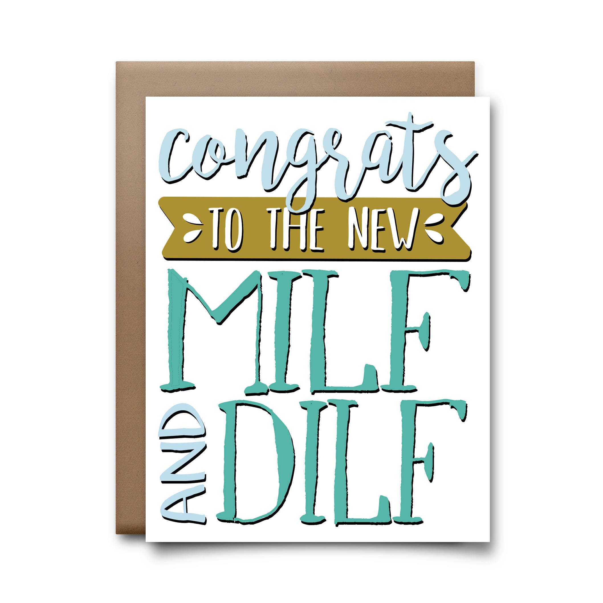 Congrats to the New MILF and DILF Baby Greeting Card Baby Shower Card - Etsy