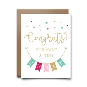 Congratulazioni! Hai fatto un piccolo umano - Baby Greeting Card - Baby Shower Card
