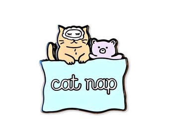 Pin de esmalte de siesta de gato