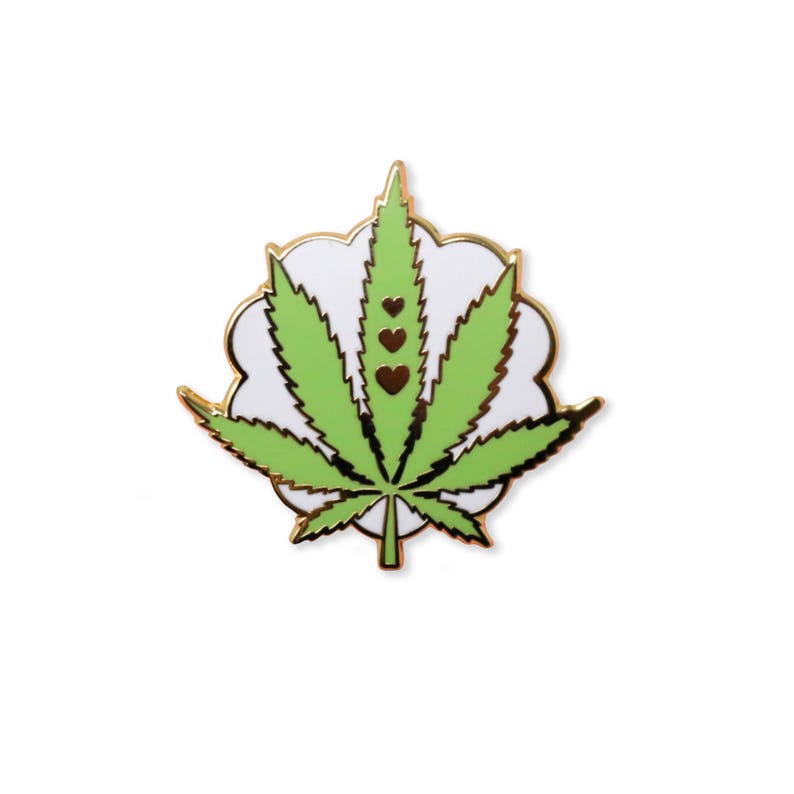 Pot Leaf Enamel Pin - Etsy