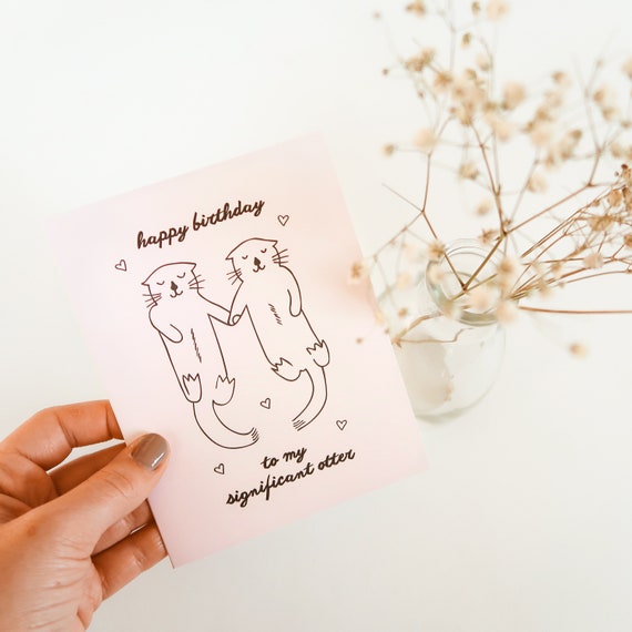 Joyeux Anniversaire A Ma Carte De Vœux De Loutre Importante Etsy Canada