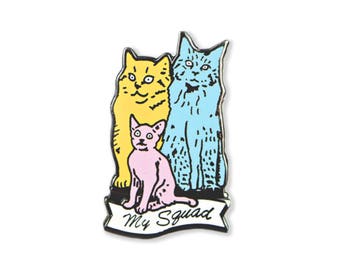 Pin de esmalte de escuadrón de gatos